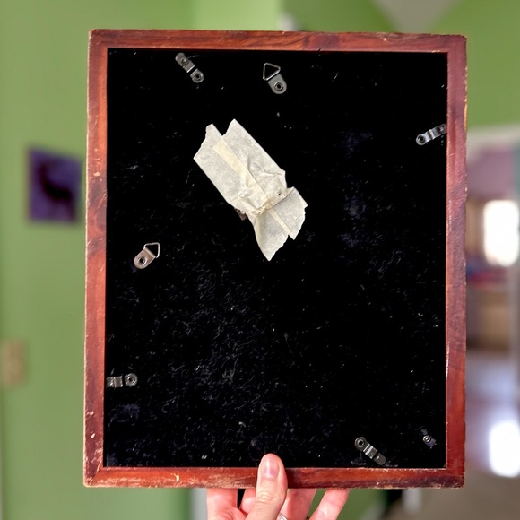 Vintage Rustic Wood Framed Blue Hot Air Balloon Wall Hanging Unique Decor Art - Picture 3 of 8